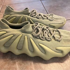 Adidas Yeezy 450 Sneakers in Light Olive and Cream